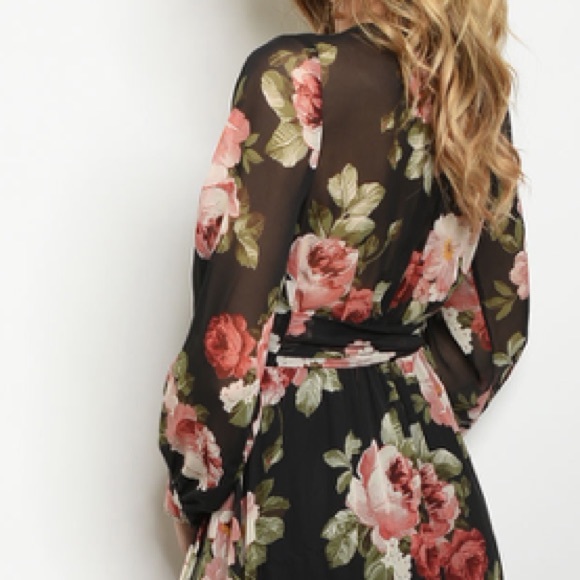 ☀️BLACK FLORAL PRINT DRESS - Picture 5 of 9